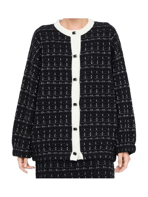 Giacca da donna in misto cotone e lana con bottoni gioiello, colore nero LIU JO | MF5370-MA25RP9017